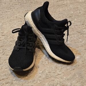 Adidas Ultra Boost Black Sneakers with White Sole